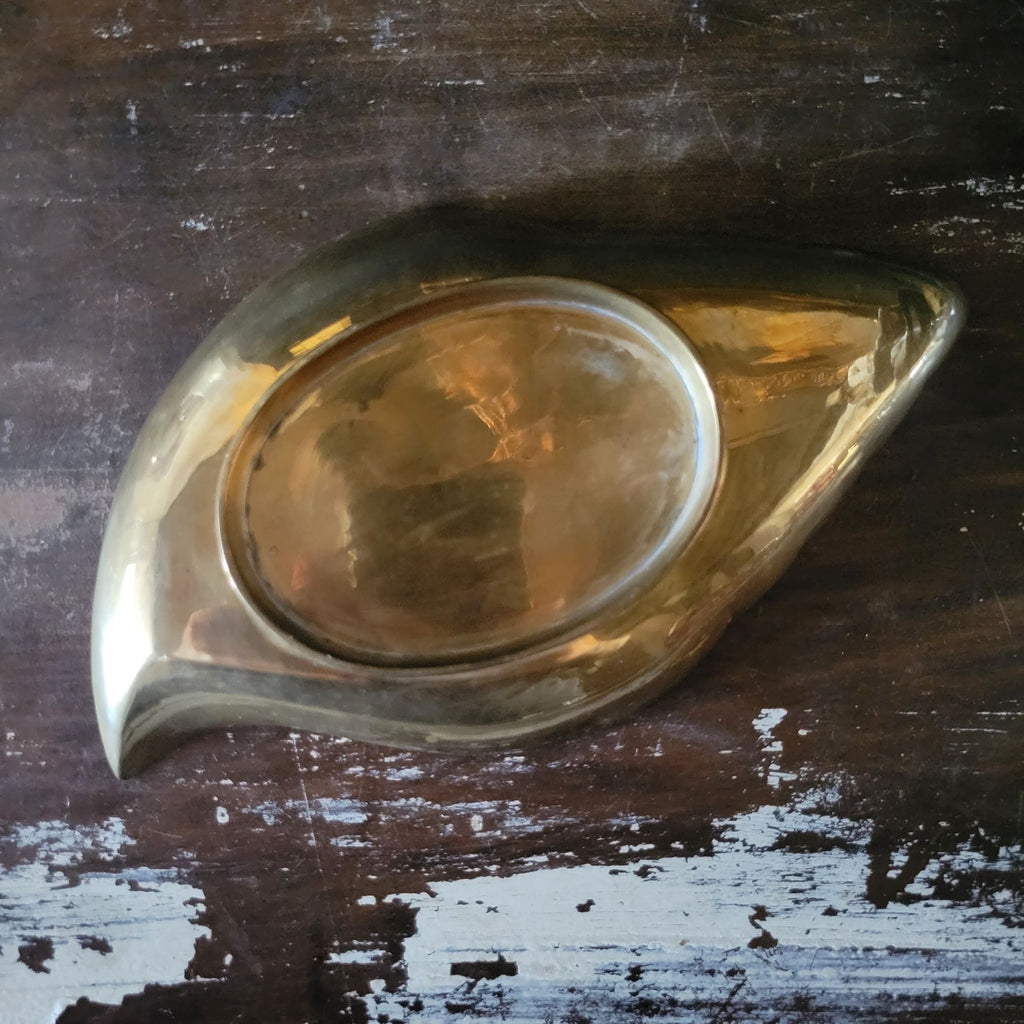 Vintage Brass Shell Shaped Dish Brass Trinket Dish