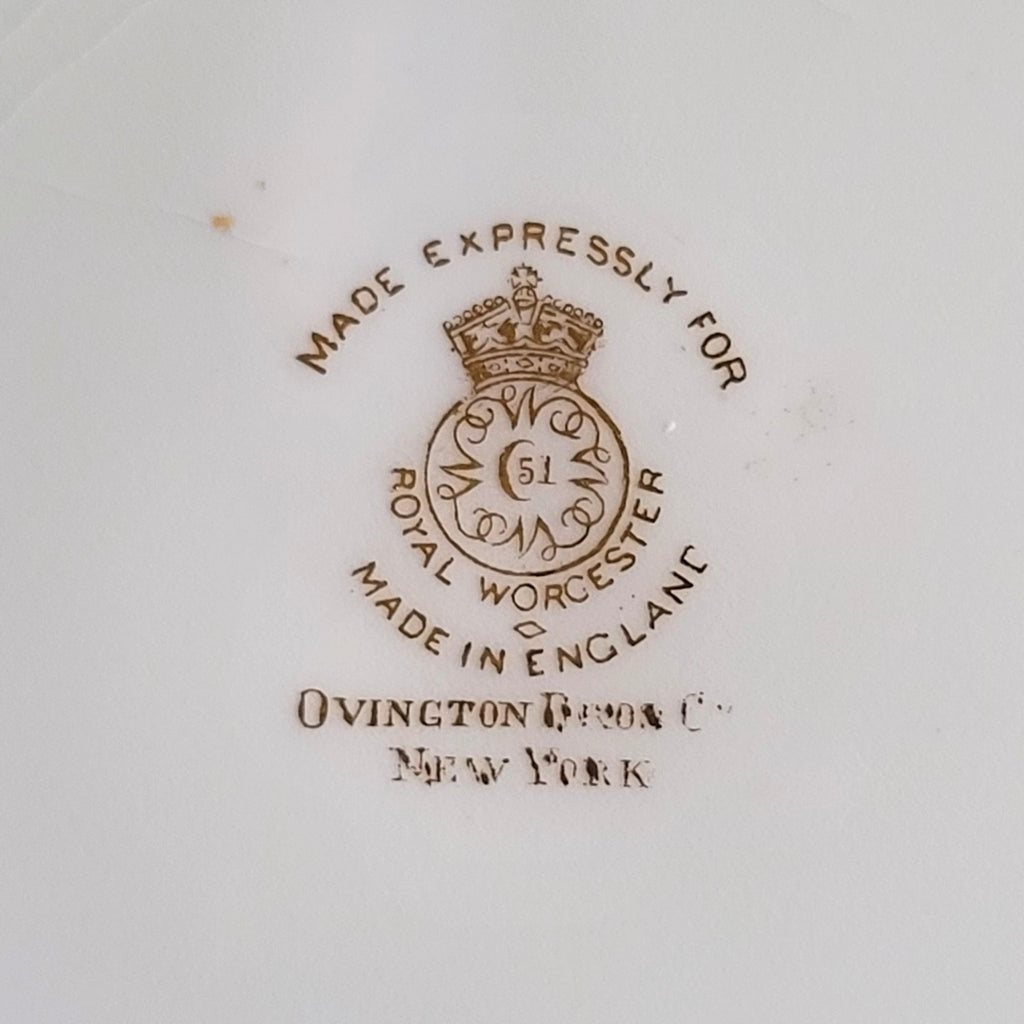 Royal Worcester Gilded Cabinet Plate Signed Harry Davis Ovington Bros *Crazing