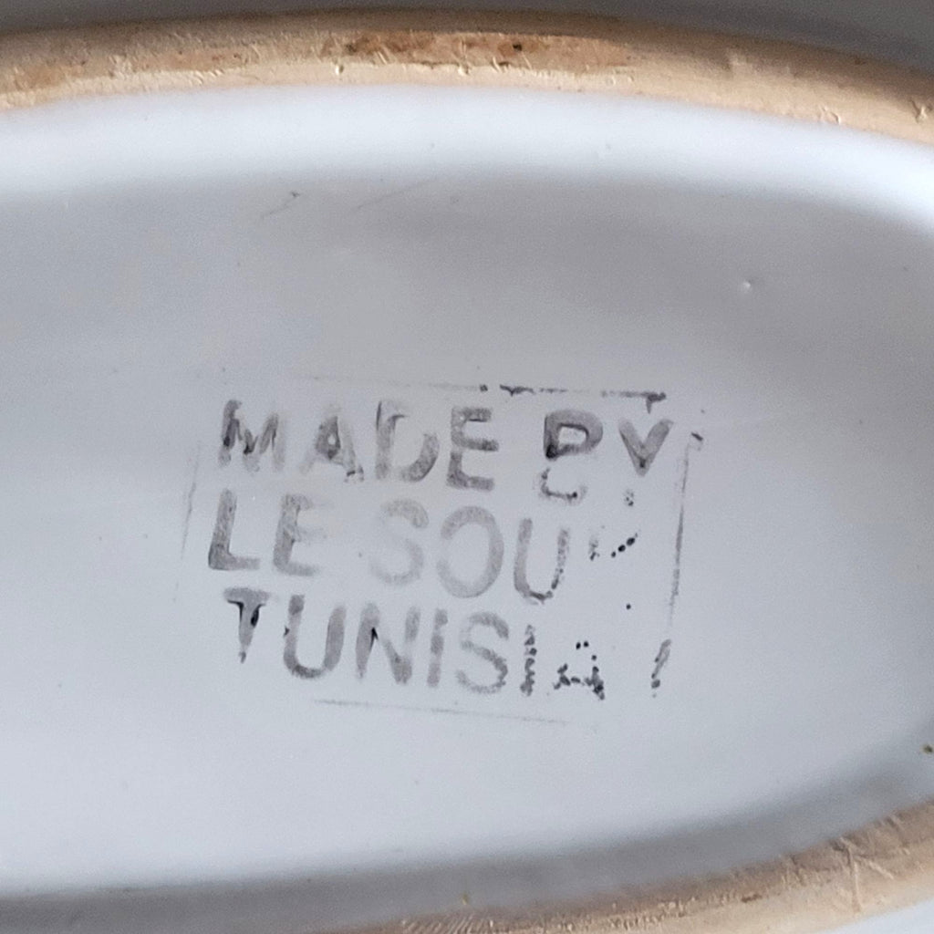 Le Souk Tunisia Handpainted Oval Platter With Lemons 11.5" Serving Tray