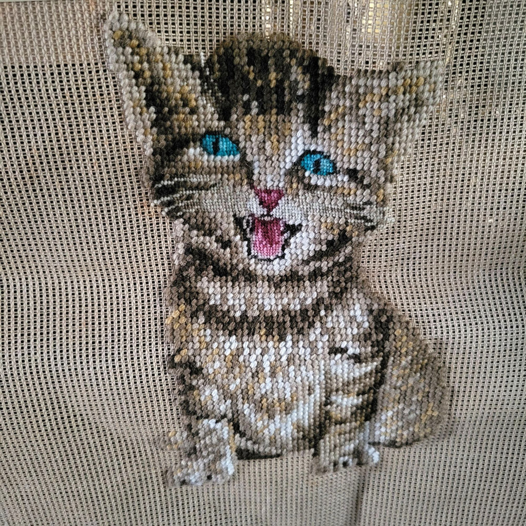 Vintage NWT Madeira Gobelins Cat Kitten Needlepoint Tapestry Canvas Portugal