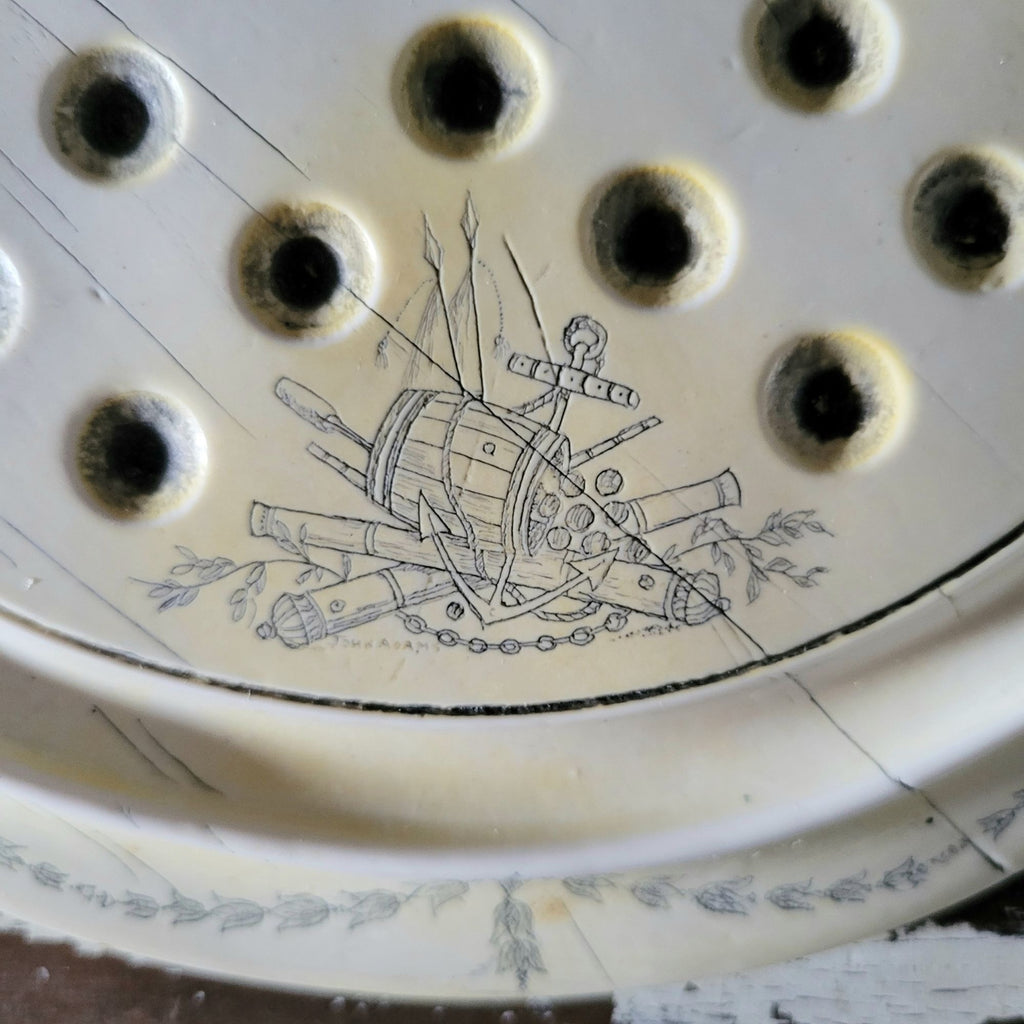Vintage Faux Repro Scrimshaw E Pluribus Nautical Solitaire Game Marble Display
