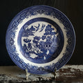 Vtg Churchill Willow Dinner Plate, Blue Willow Grandmillennial Chinoiserie