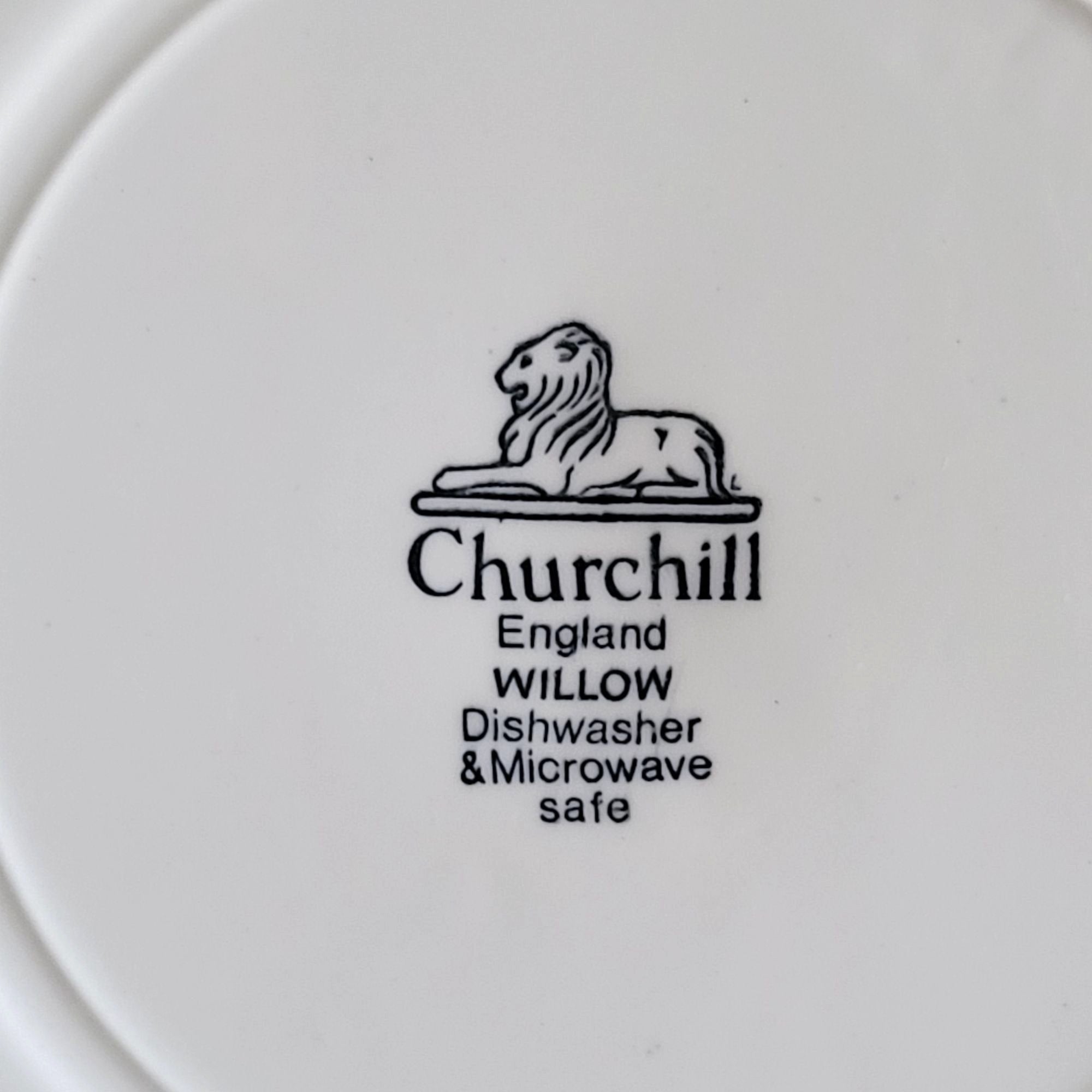Vtg Churchill Willow Dinner Plate, Blue Willow Grandmillennial Chinoiserie