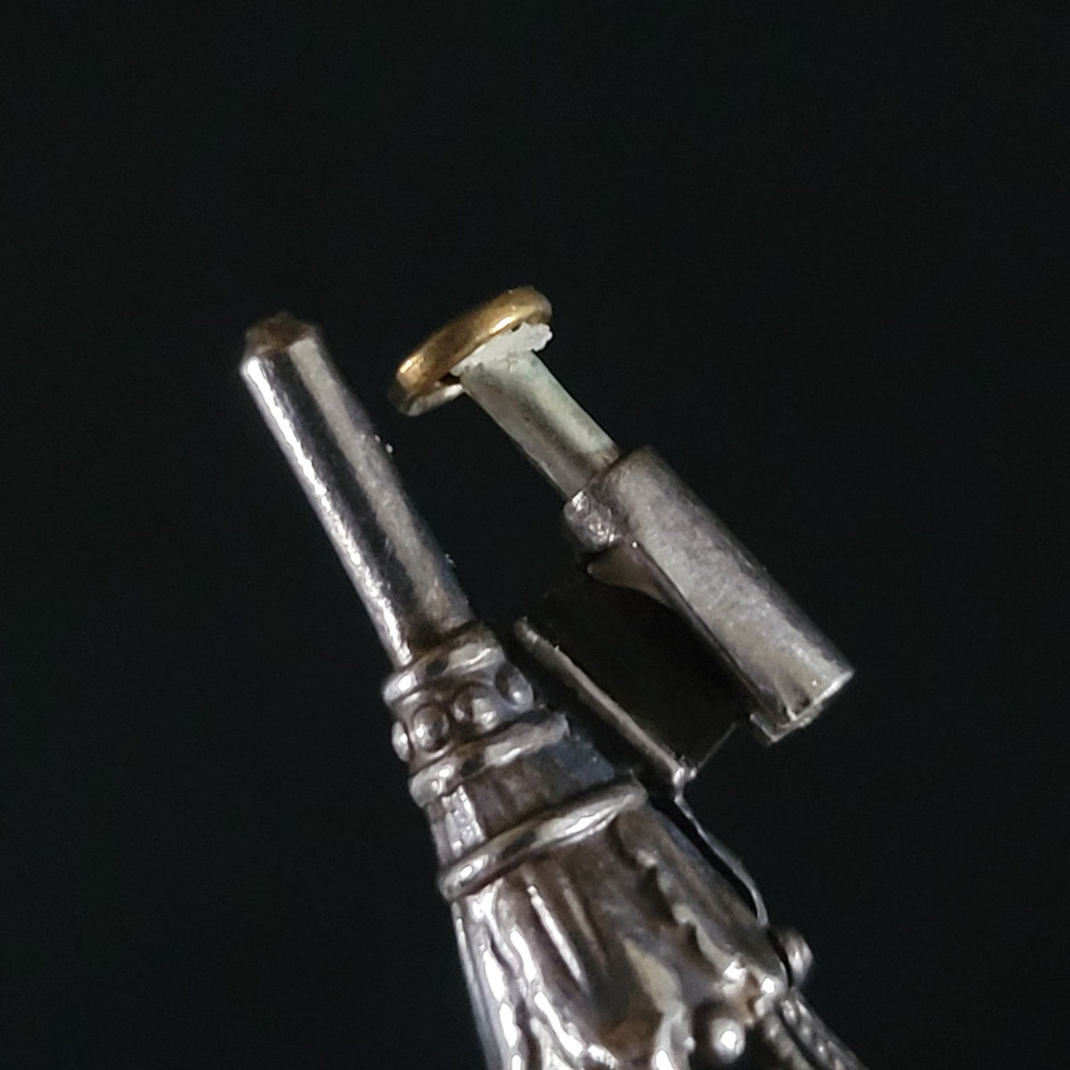 Antique Parasol Umbrella Brooch With Faux Pearls and Trombone Clasp