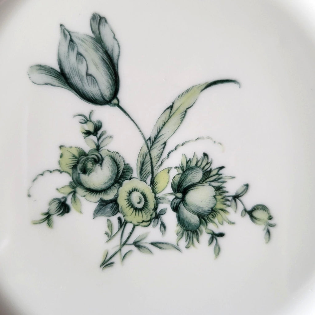 Vintage Royal Bayreuth Teal Tulip Salad Plate 7.5" Floral Design Gold Trim