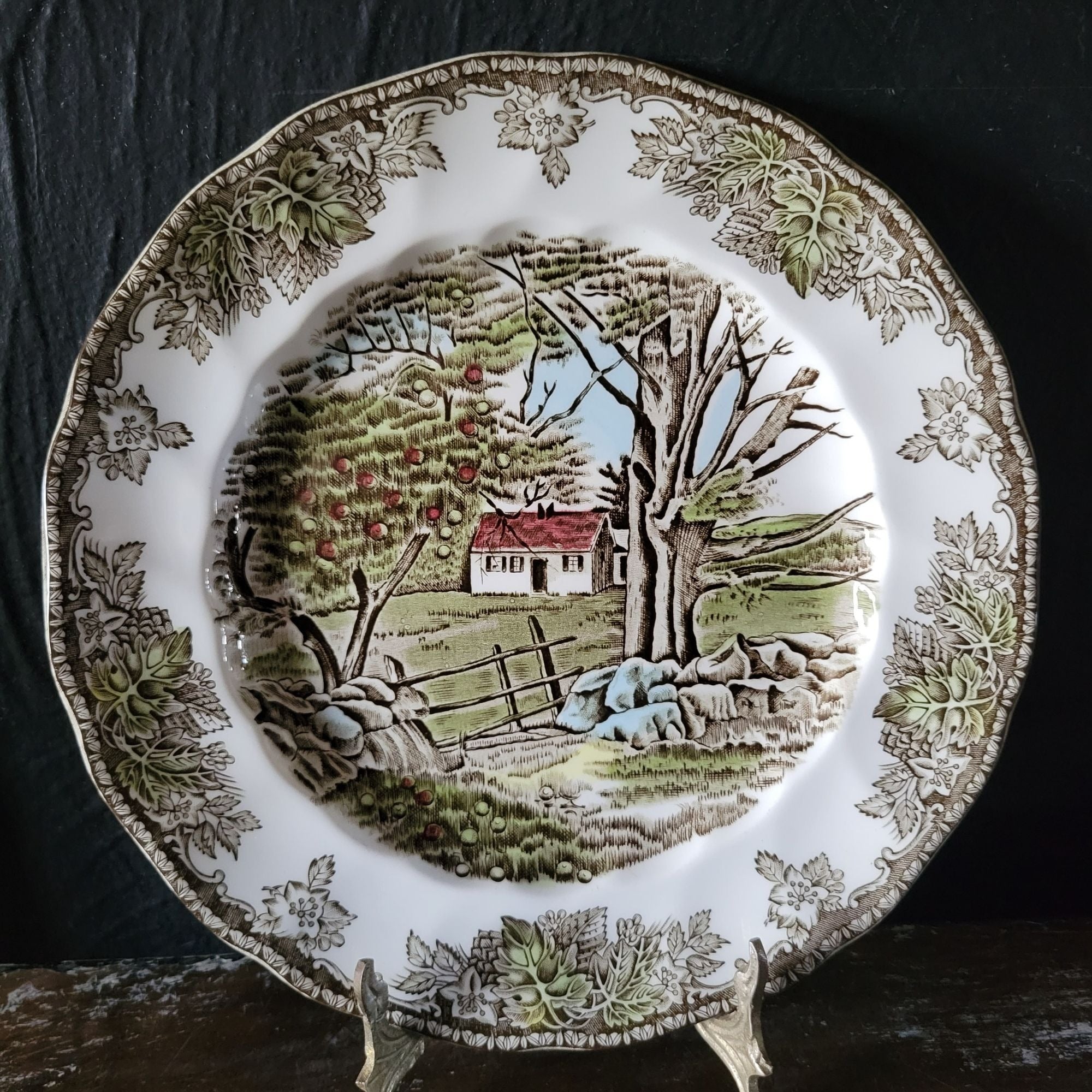 Vintage Johnson Brothers The Friendly Village Salad Plate "The Stone Wall"