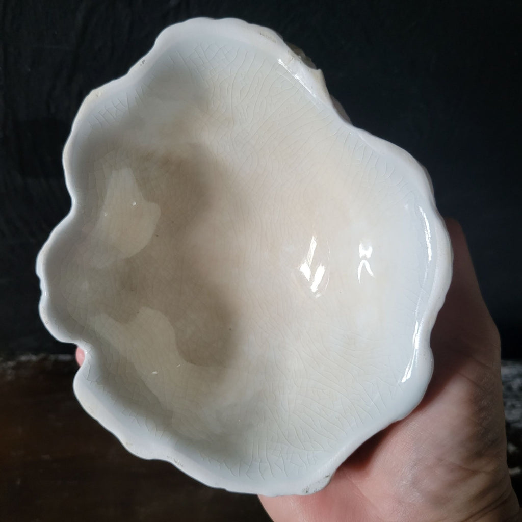 Vintage Ceramic White Cauliflower Sculpture Or Lid Replacement, Ceramic Food