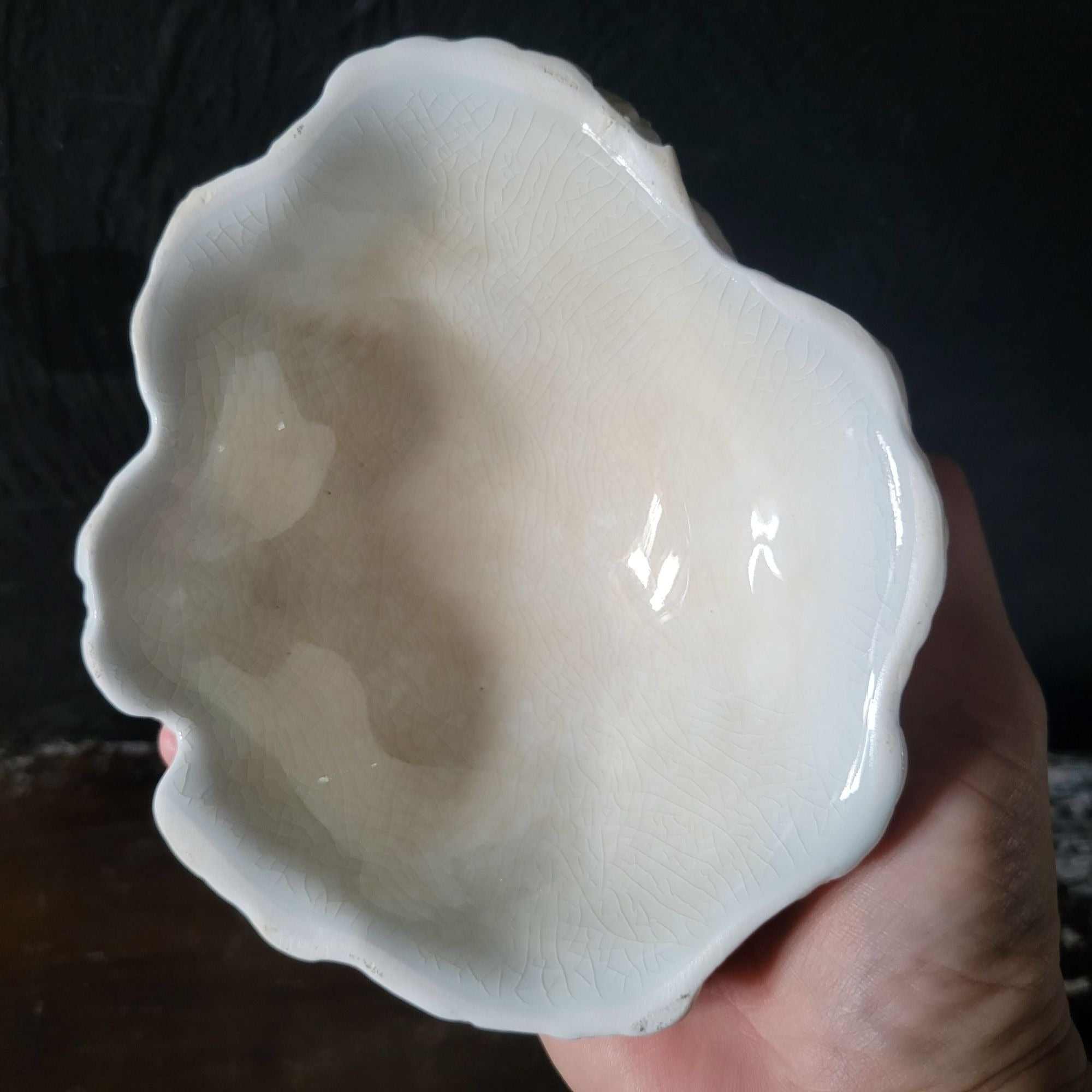 Vintage Ceramic White Cauliflower Sculpture Or Lid Replacement, Ceramic Food