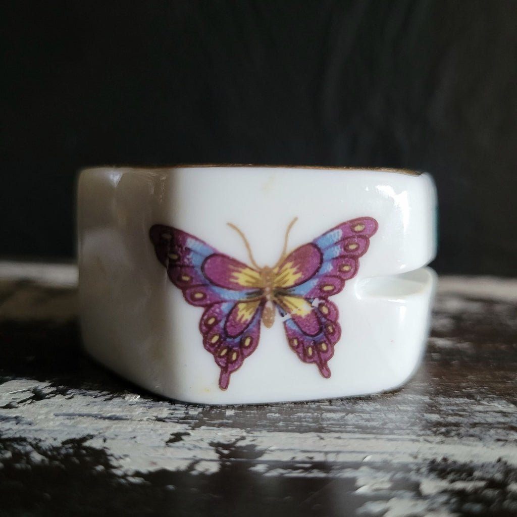 Ardalt Porcelain Napkin Ring/Place Card Holder Butterfly Ladybug Strawberry