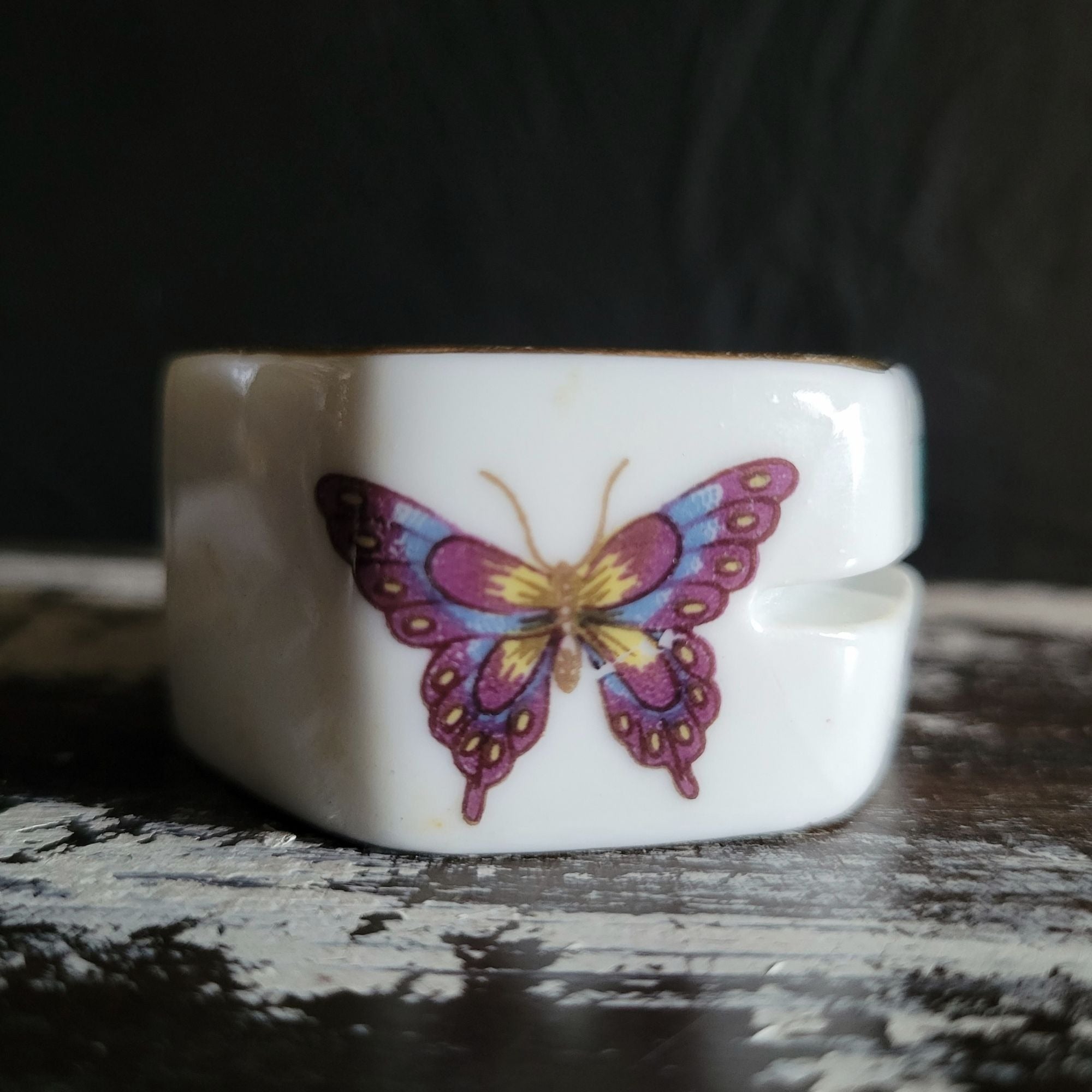 Ardalt Porcelain Napkin Ring/Place Card Holder Butterfly Ladybug Strawberry