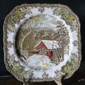 Johnson Brothers The Friendly Village Square Salad Plate "The Covered Bridge"