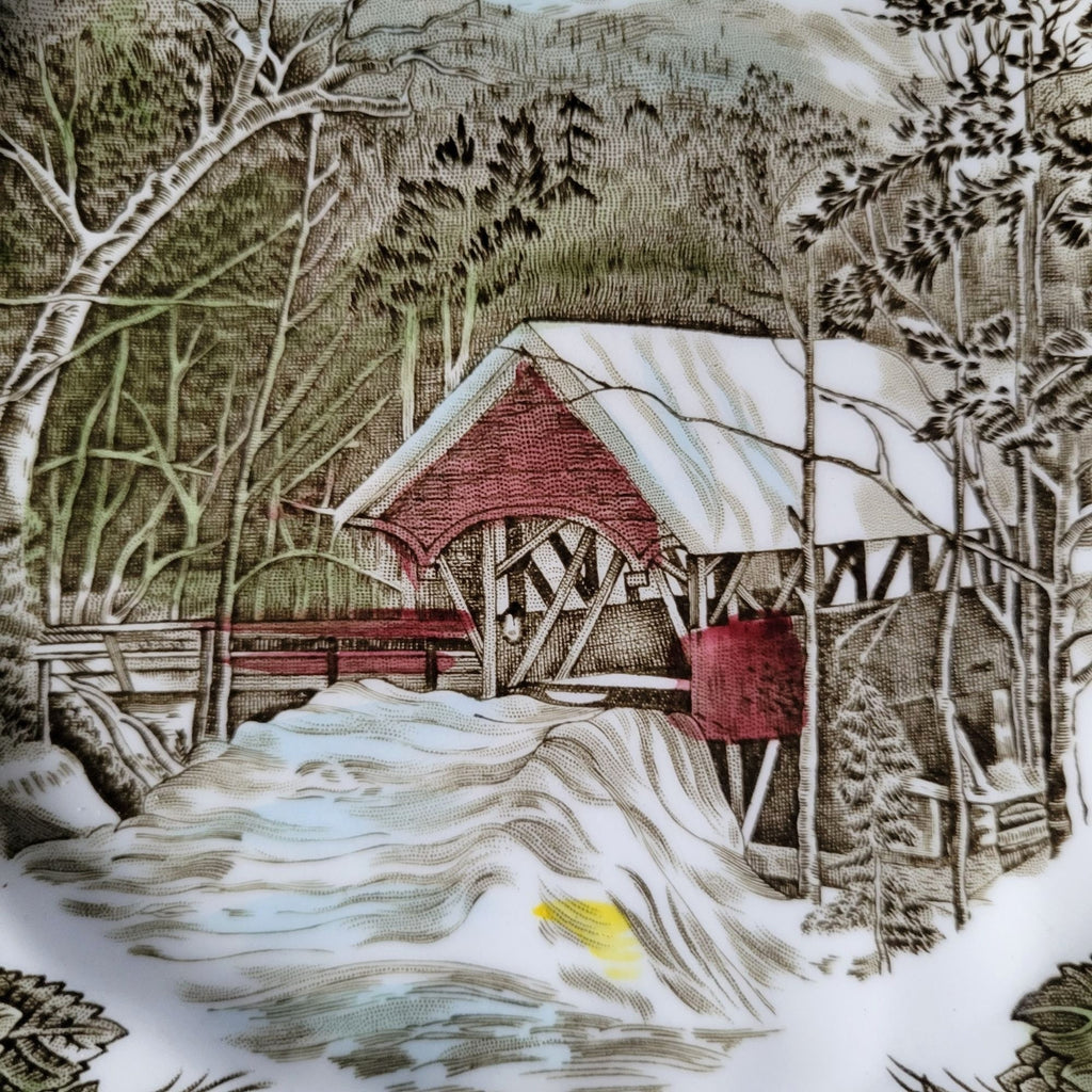 Johnson Brothers The Friendly Village Square Salad Plate "The Covered Bridge"