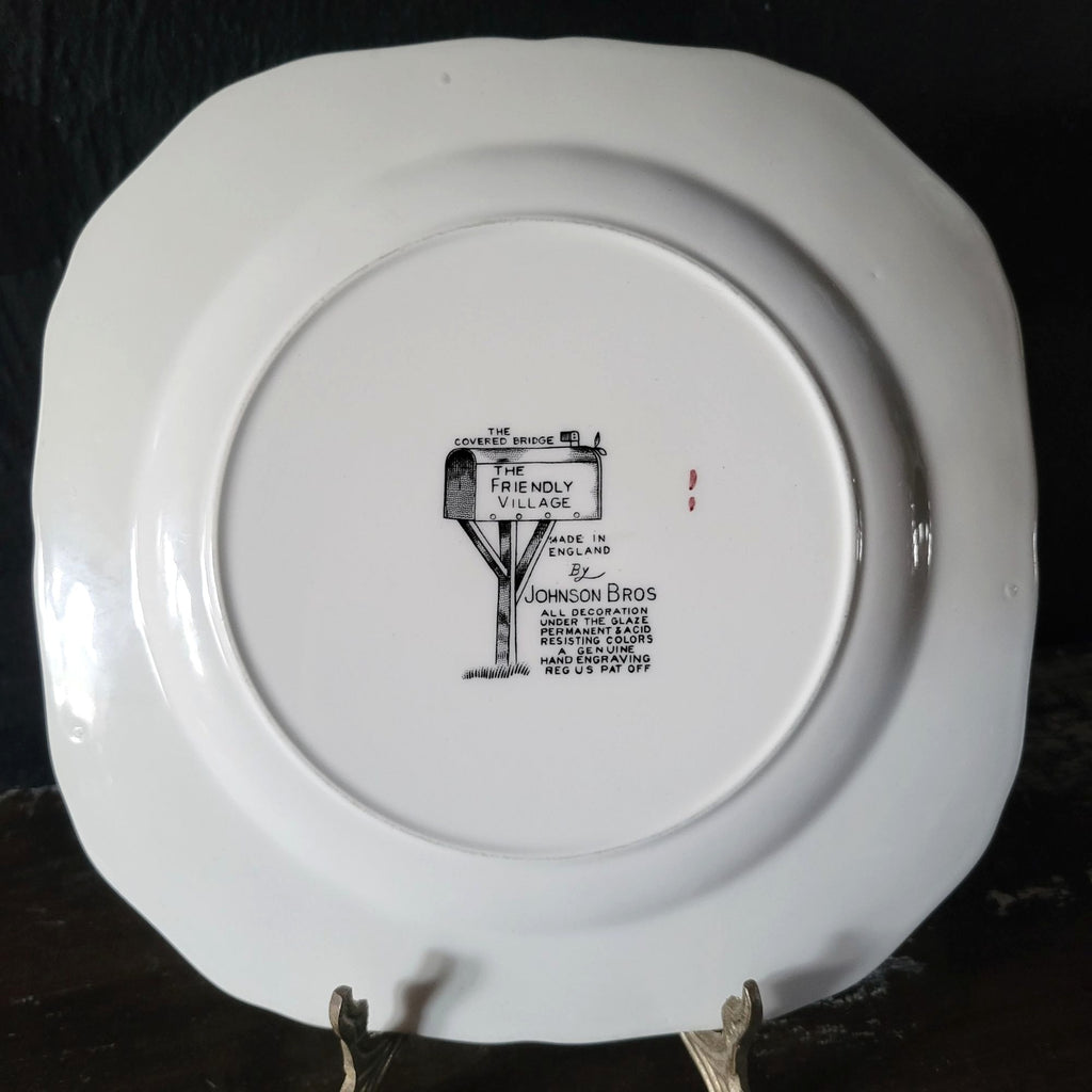 Johnson Brothers The Friendly Village Square Salad Plate "The Covered Bridge"