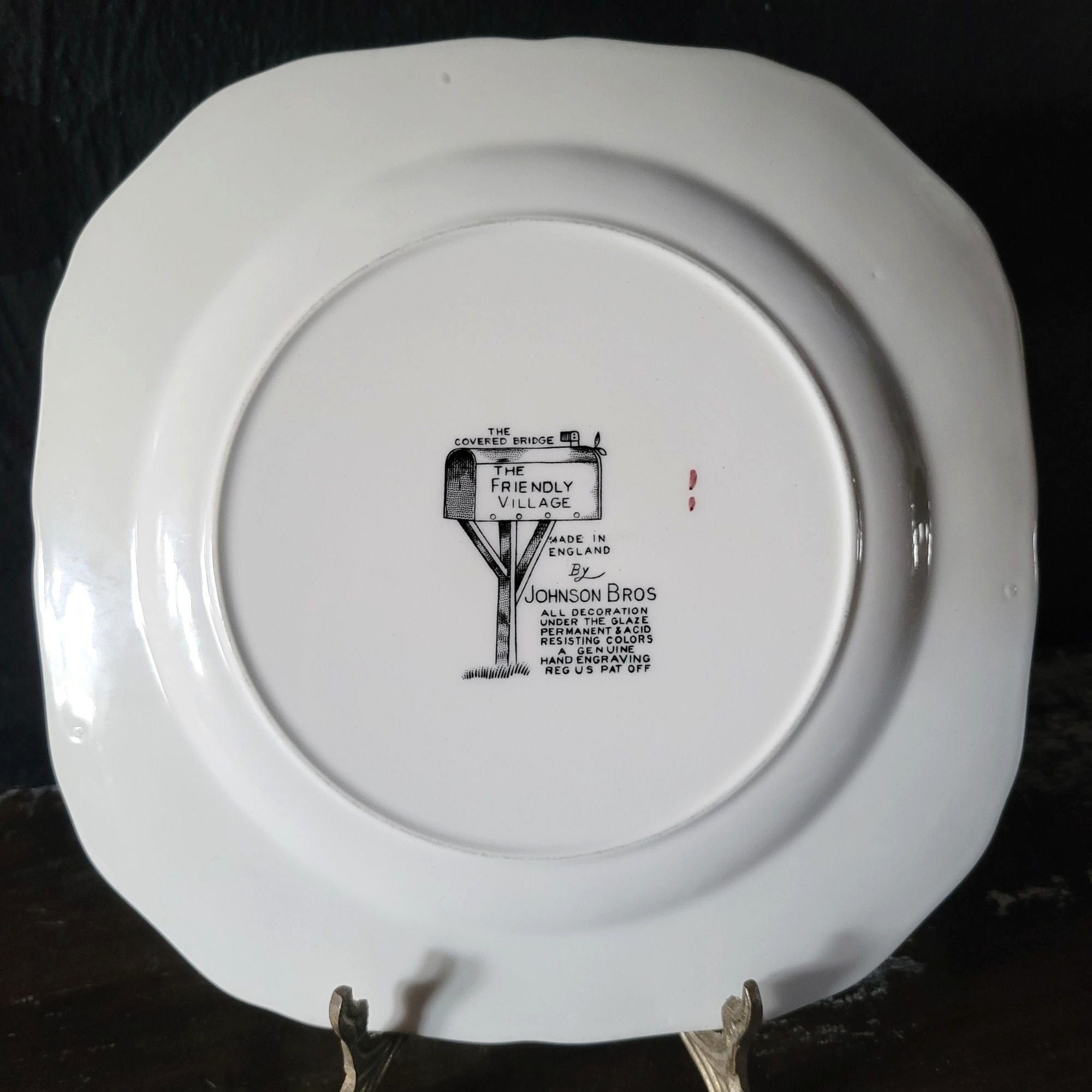 Johnson Brothers The Friendly Village Square Salad Plate "The Covered Bridge"