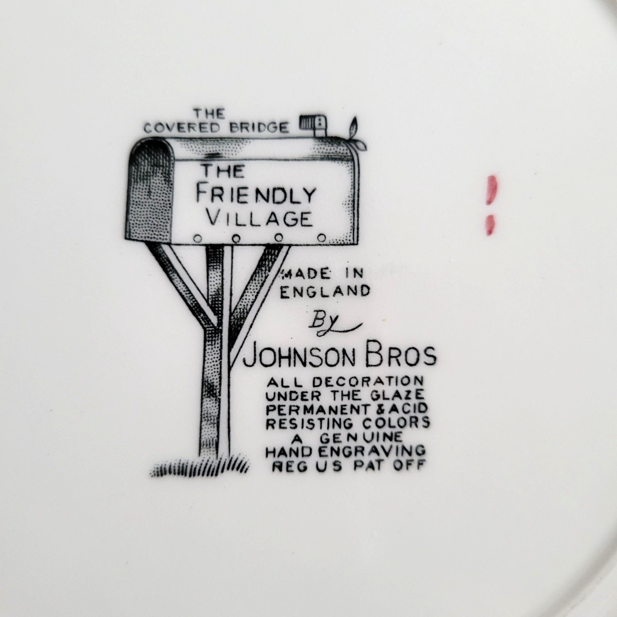 Johnson Brothers The Friendly Village Square Salad Plate "The Covered Bridge"
