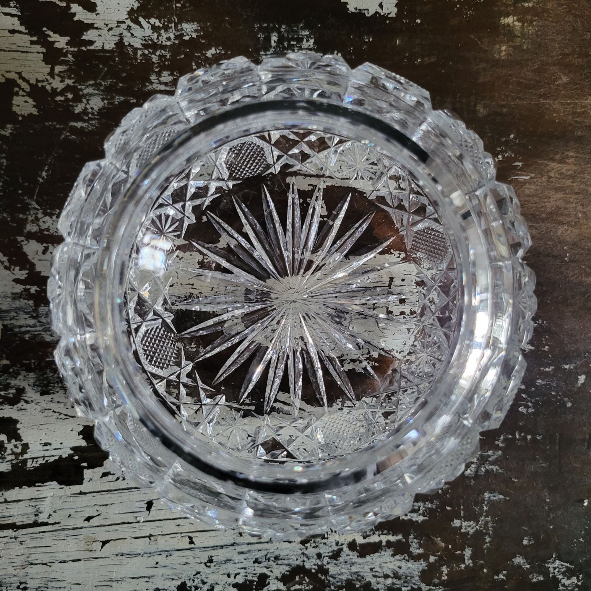 Vintage Gorham Crystal Vanity Jar With Silverplate Repoussé Rose Design Lid