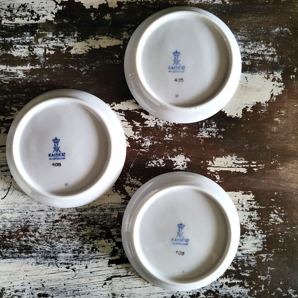 AK Kaiser Germany Set Of 3 Porcelain Wall Plate Coasters With Artistic Portraits