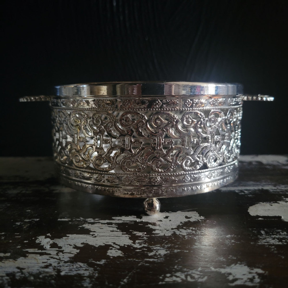 Vintage Metal Teapot Warmer with Votive Candleholder, Vintage Votive Pot Warmer