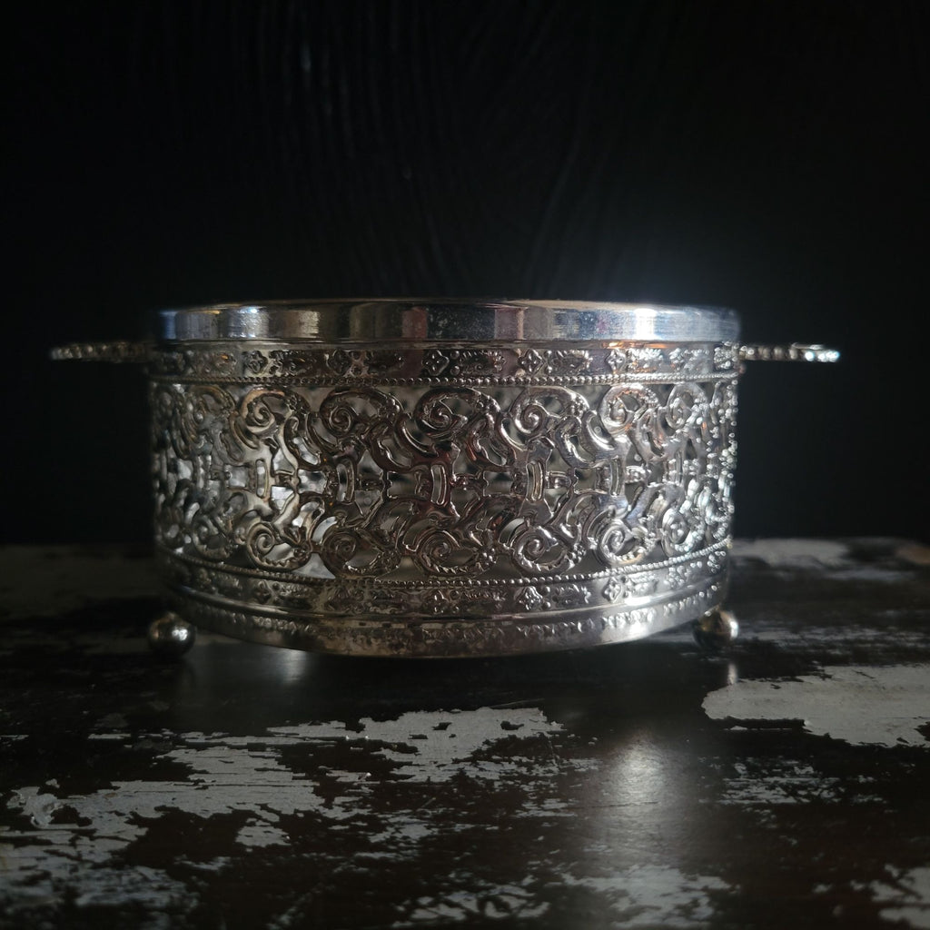 Vintage Metal Teapot Warmer with Votive Candleholder, Vintage Votive Pot Warmer