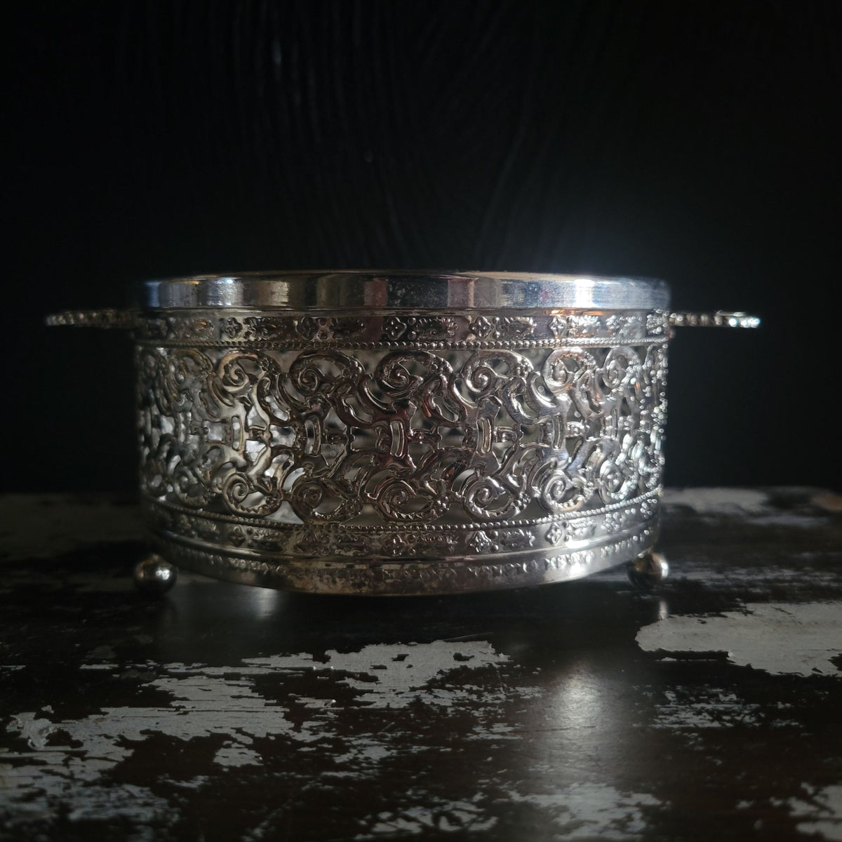 Vintage Metal Teapot Warmer with Votive Candleholder, Vintage Votive Pot Warmer