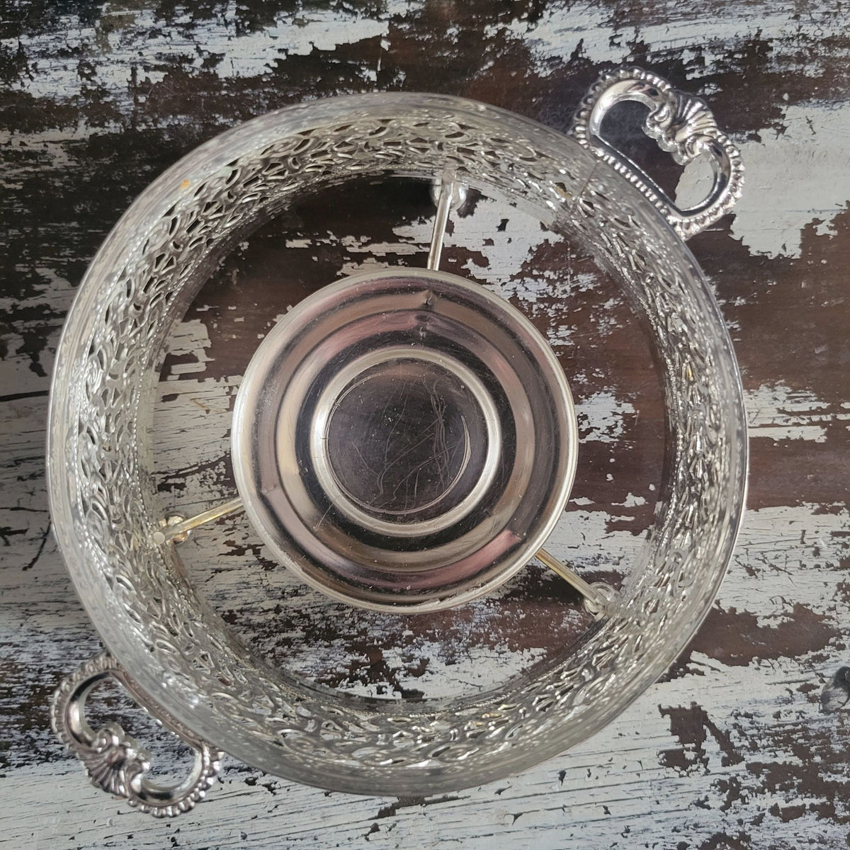 Vintage Metal Teapot Warmer with Votive Candleholder, Vintage Votive Pot Warmer