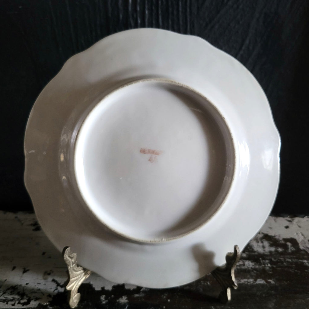 Antique German Porcelain Plate With Hand-Painted Fruit Design Plate Wall