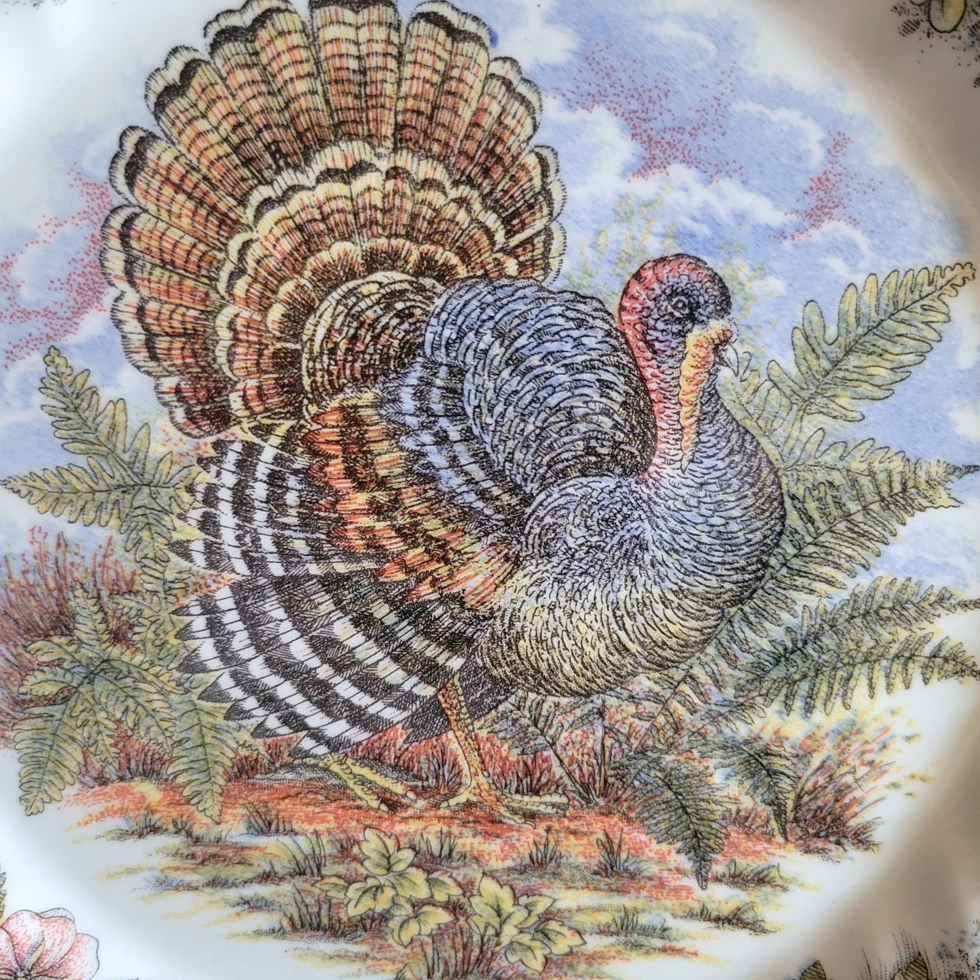 Queen’s "Thanksgiving" Dinner Plate Myott Factory Archive Turkey Fall Decor