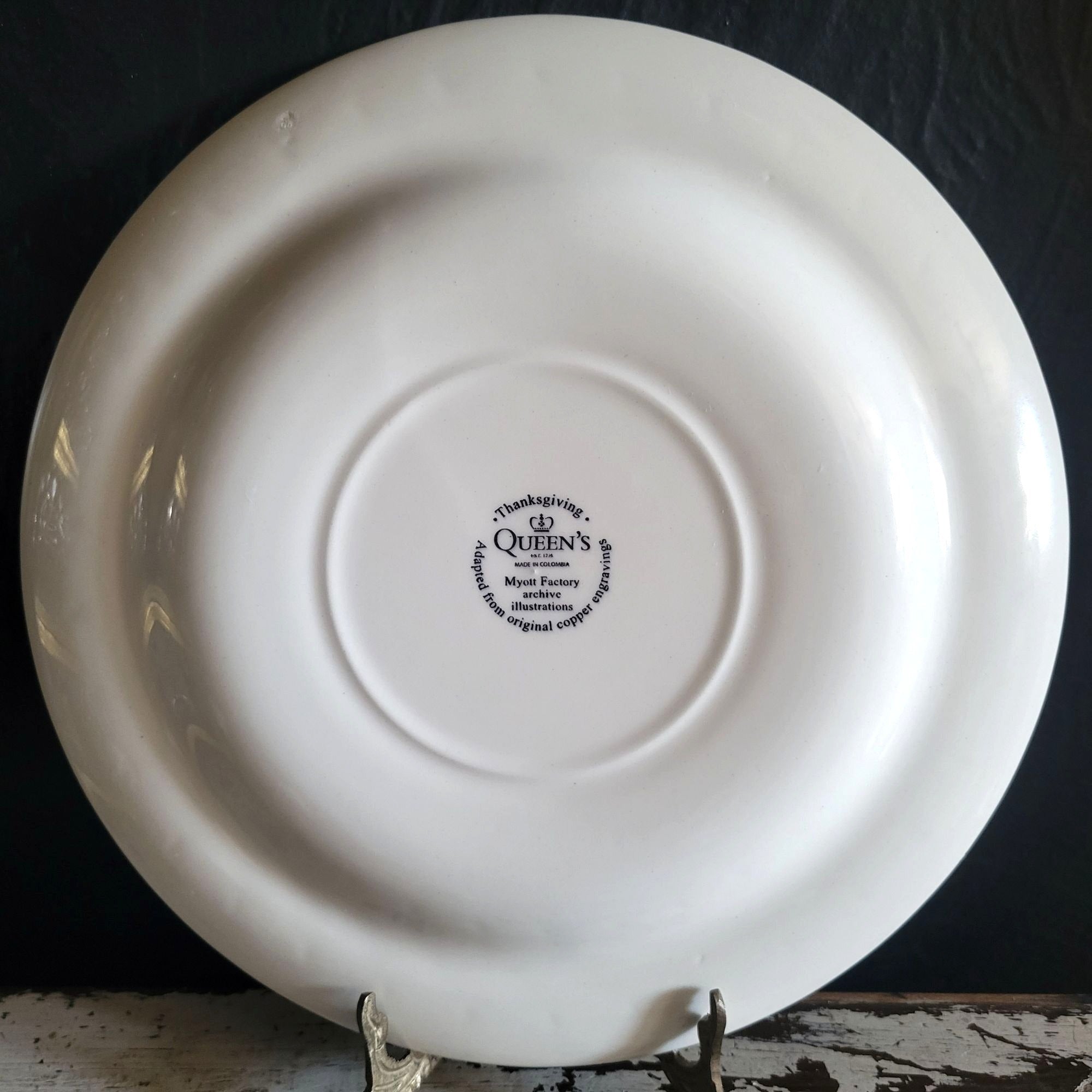 Queen’s "Thanksgiving" Dinner Plate Myott Factory Archive Turkey Fall Decor