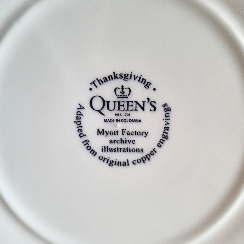 Queen’s "Thanksgiving" Dinner Plate Myott Factory Archive Turkey Fall Decor