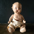 Antique Composition Doll w/Diaper Creepy Doll Spooky Halloween Decor Distressed