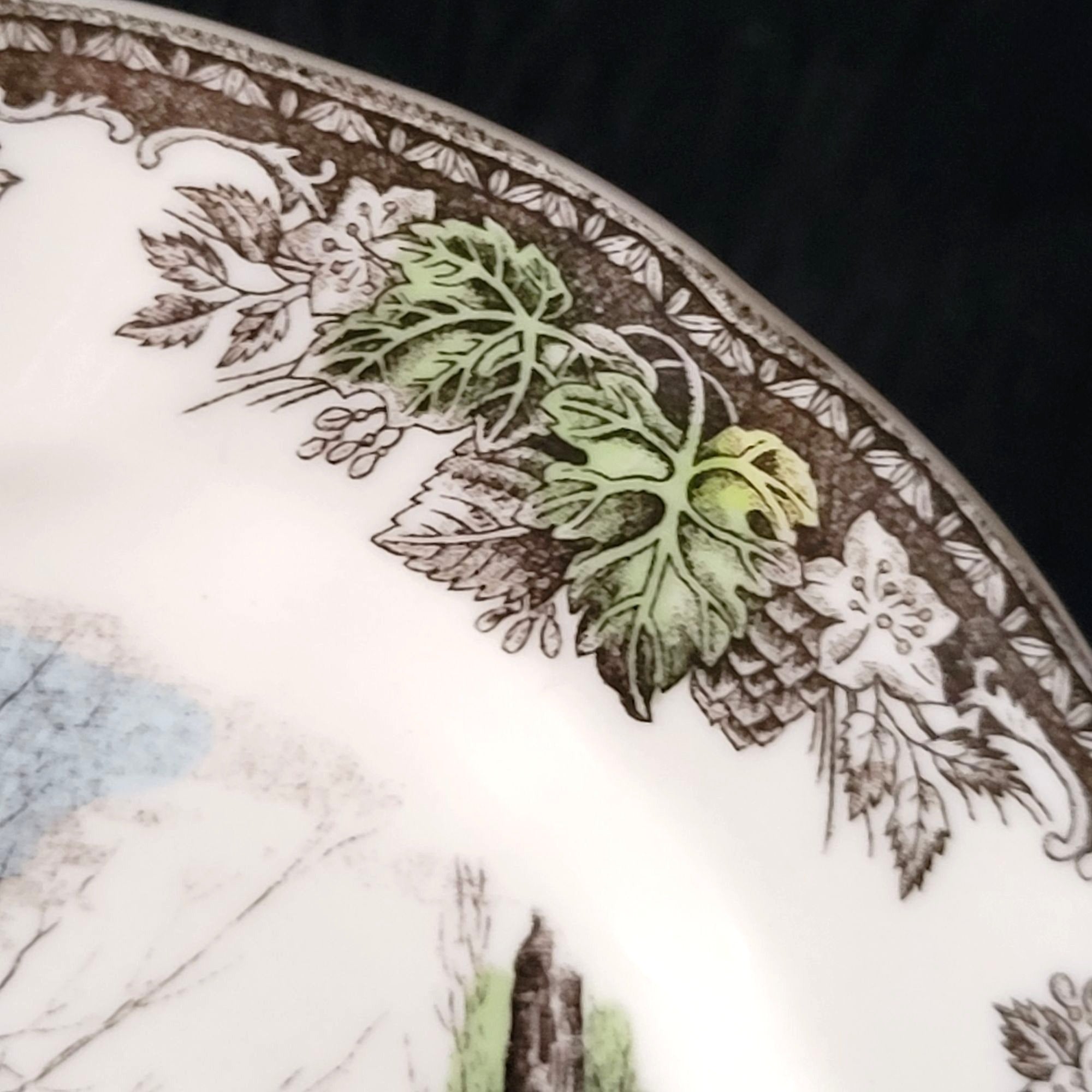 Johnson Brothers The Friendly Village Bread Plate "Sugar Maples" Blue Backstamp
