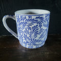 Pier 1 Imports Mug Blue and White Fern Porcelain Coffee Cup Tea Cup Discontinued