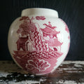 Vintage Masons Ironstone Ginger Jar Red Willow Pattern Chinoiserie *No Lid