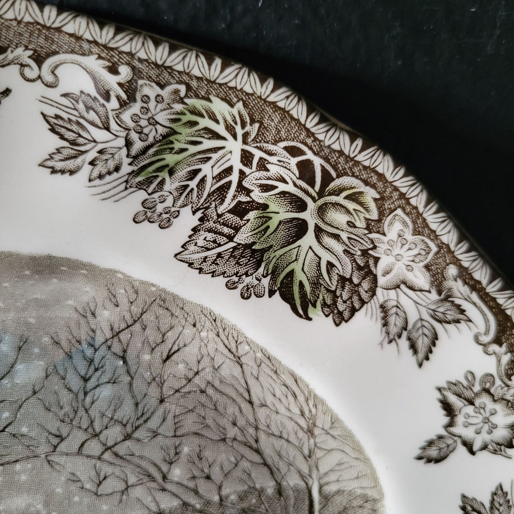 Vintage Johnson Brothers The Friendly Village Dinner Plate "The Schoolhouse" Scene