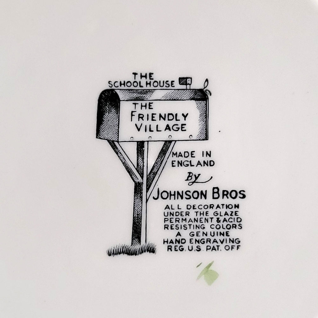Vintage Johnson Brothers The Friendly Village Dinner Plate "The Schoolhouse" Scene