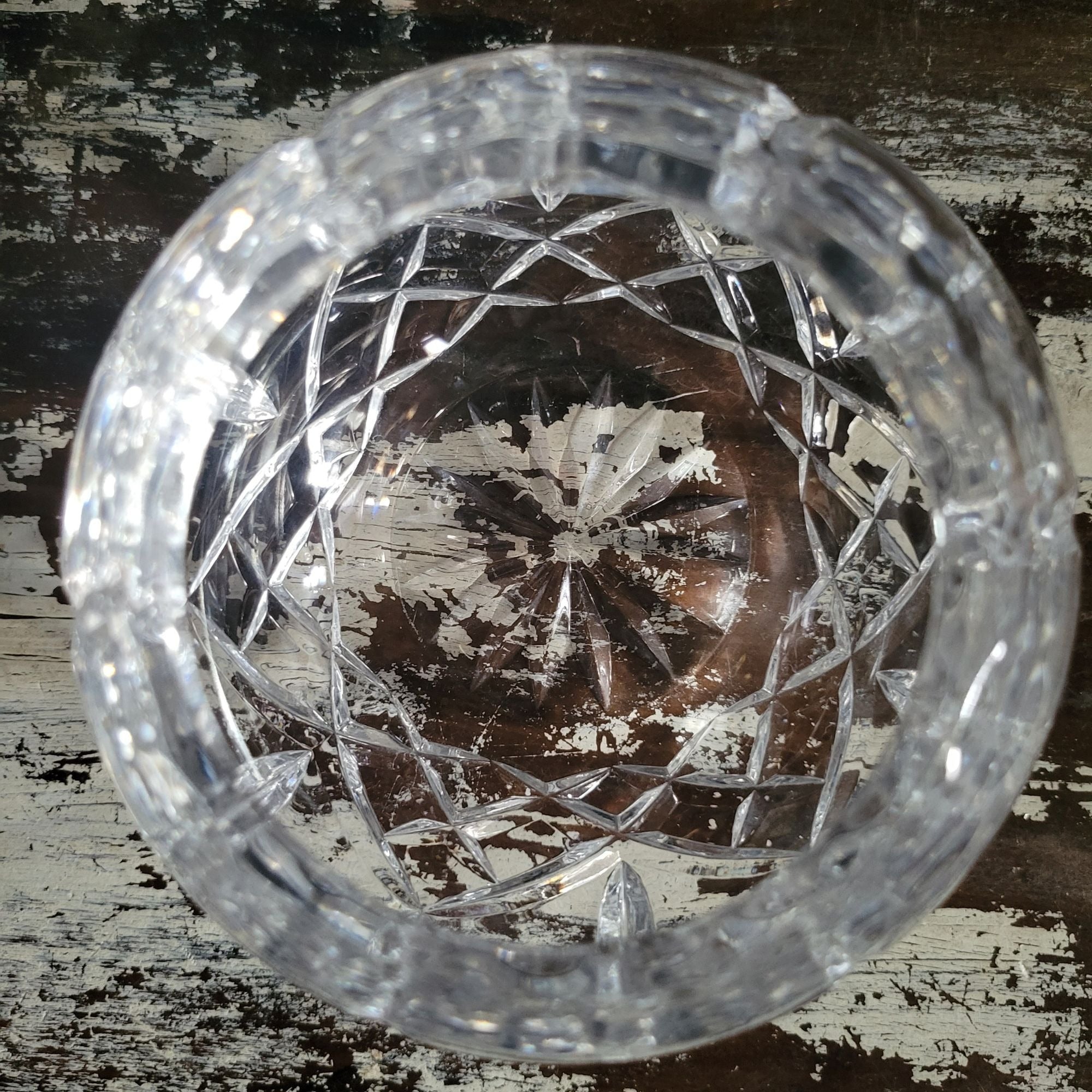 Vintage Crystal Rose Bowl, Round Crystal Vase, Grandmillennial, Hostess Gift