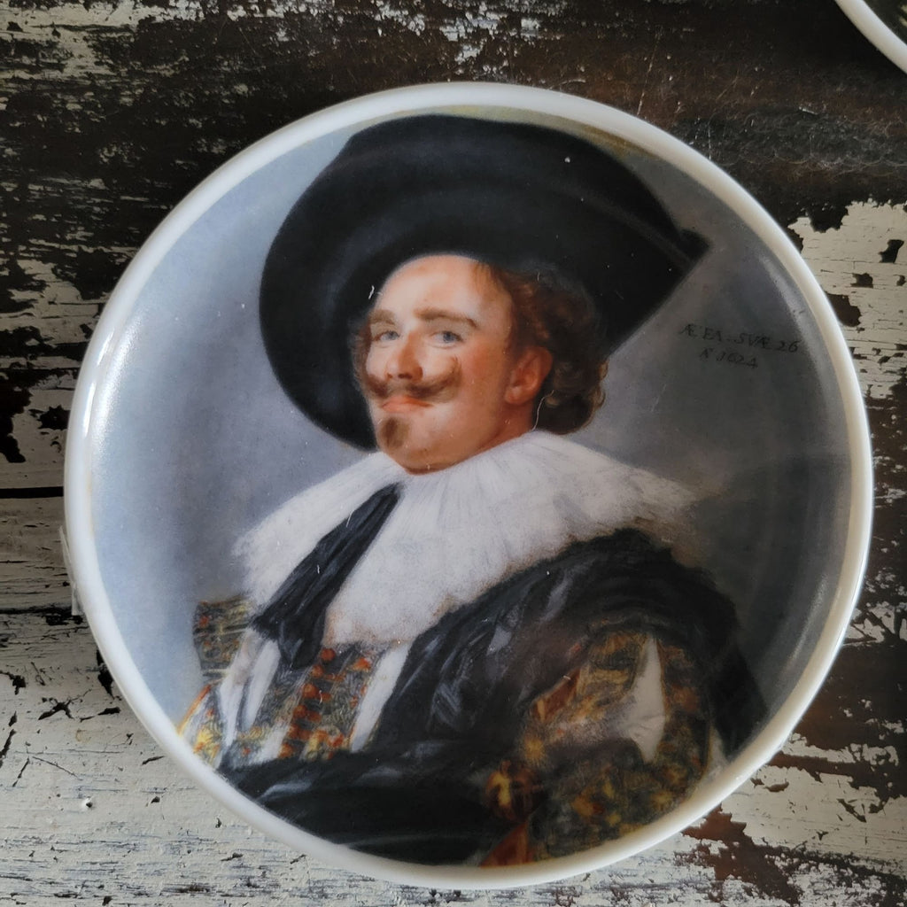 AK Kaiser Germany Set Of 3 Porcelain Wall Plate Coasters With Artistic Portraits