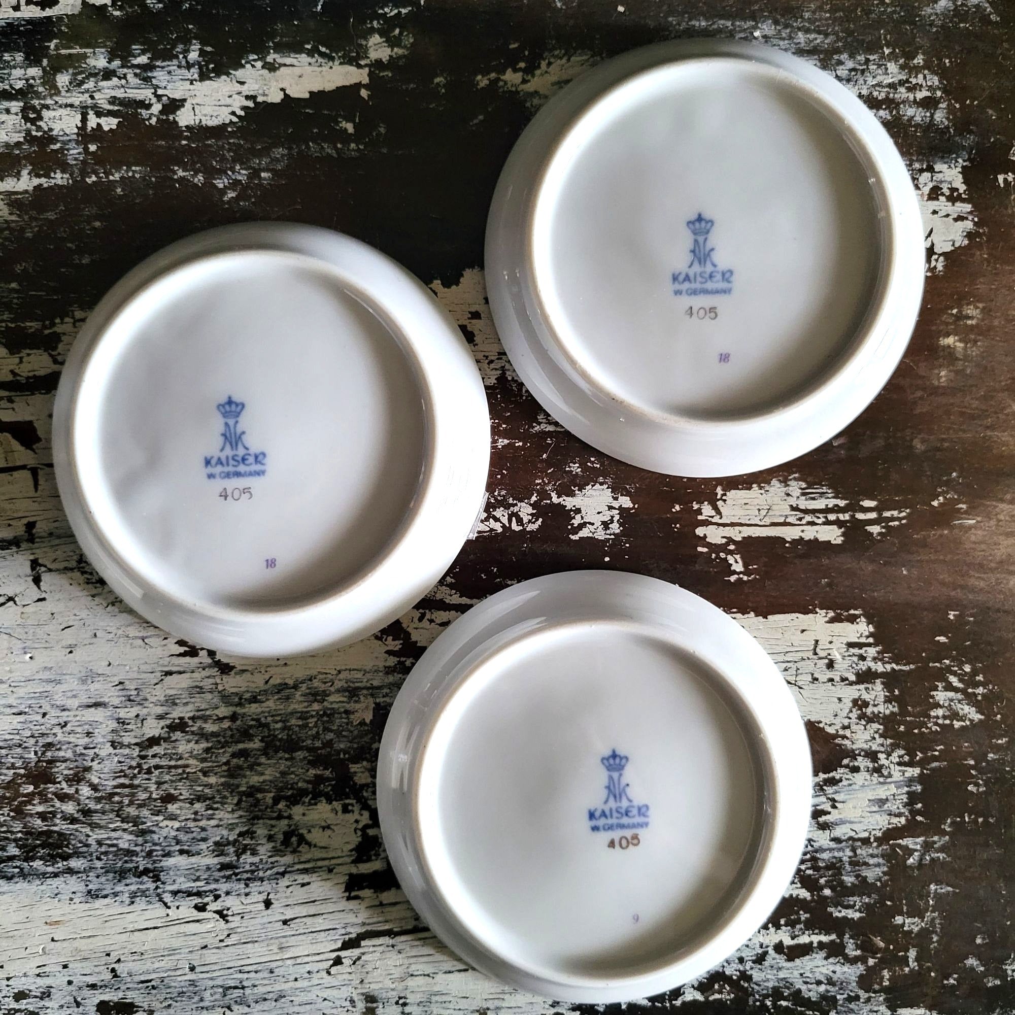 AK Kaiser Germany Set Of 3 Porcelain Wall Plate Coasters With Artistic Portraits