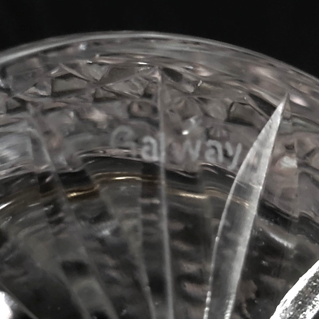 Vintage Galway Crystal Jam/ Jelly / Condiment Jar With Lid and Silverplate Spoon