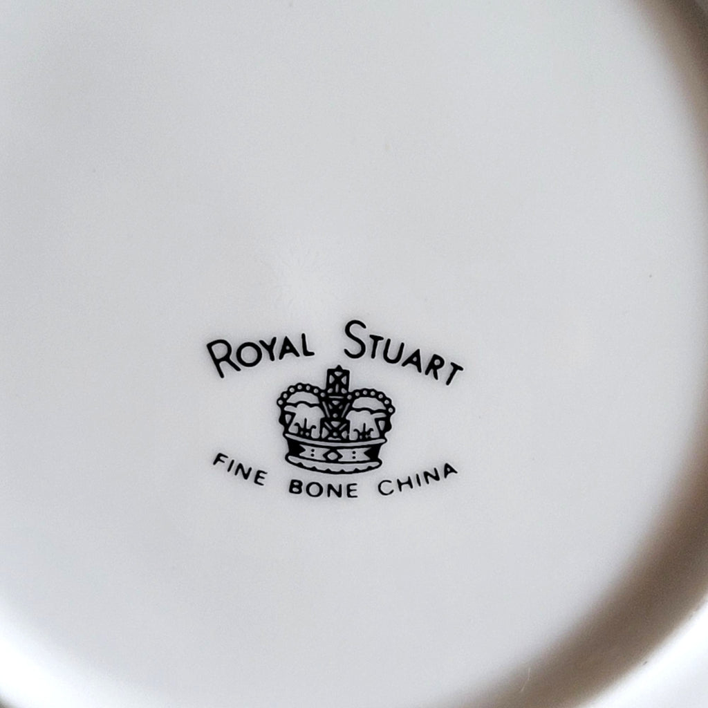 Vtg Royal Stuart Bread Plate Shamrock Clover Design Gold Trim St. Patricks Day