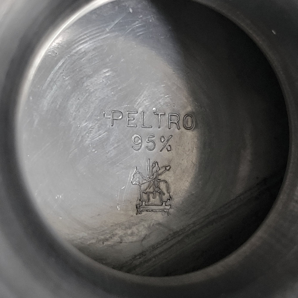 Vtg Peltro Pewter Canister With Acorn Finial and Double Handles Made in Italy