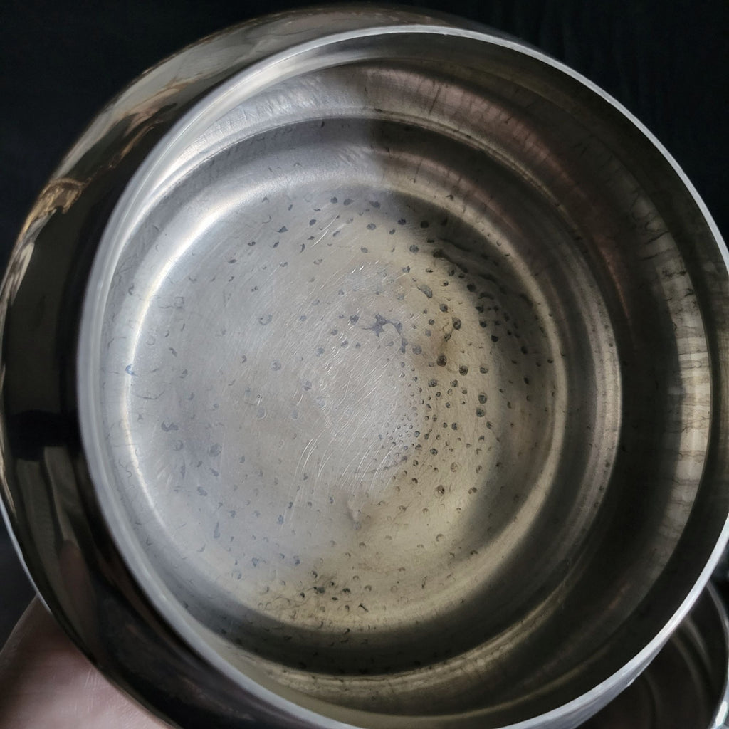 Vtg Peltro Pewter Canister With Acorn Finial and Double Handles Made in Italy