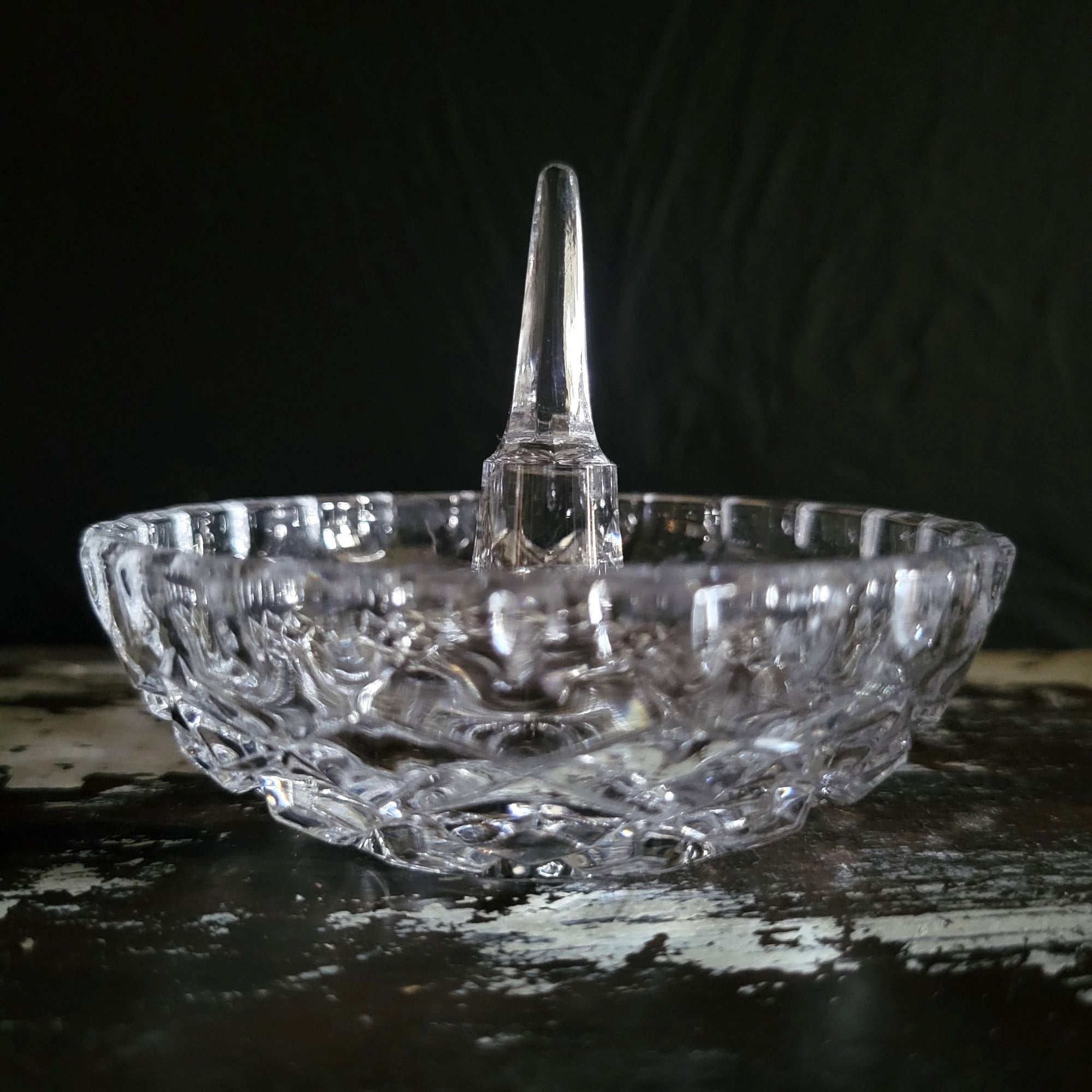 Vintage Gorham Fairfax Ring Holder, Ring Dish, Glass Ring Holder