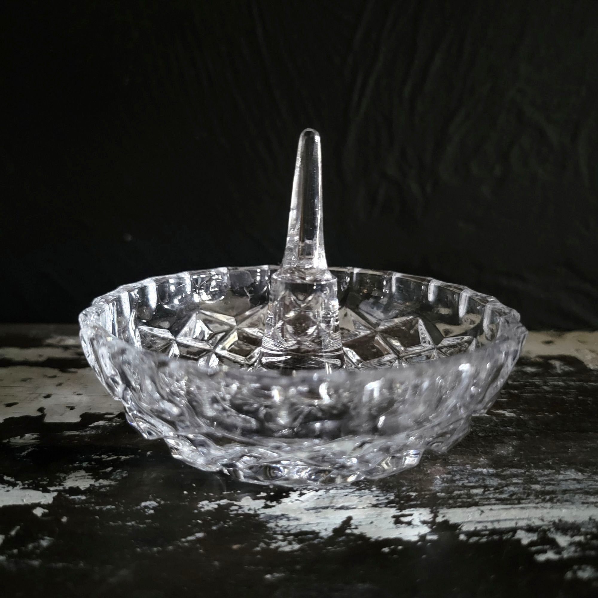 Vintage Gorham Fairfax Ring Holder, Ring Dish, Glass Ring Holder