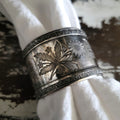 Antique Victorian Silver Plate Napkin Ring With Floral Pattern Engraving