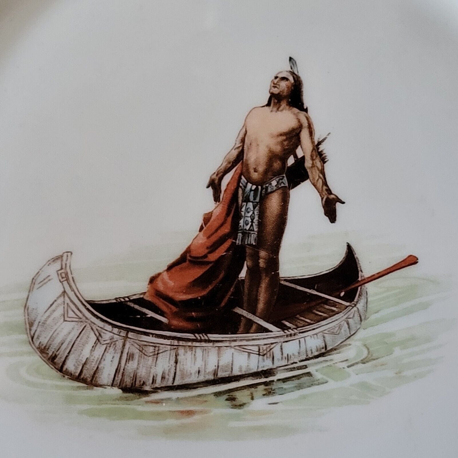 Antique Syracuse China OP Co. "Hiawatha In Canoe" 10.25" Dinner Plate