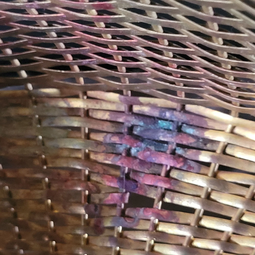 Vintage Woven Brass Duck Basket 11" Long Unique Basket