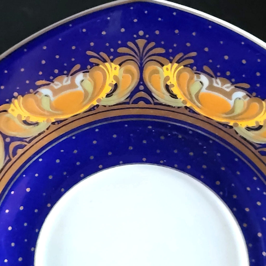 Bjorn Wiinblad Rosenthal Studio Line Christmas Saucer Cobalt Gold 1997