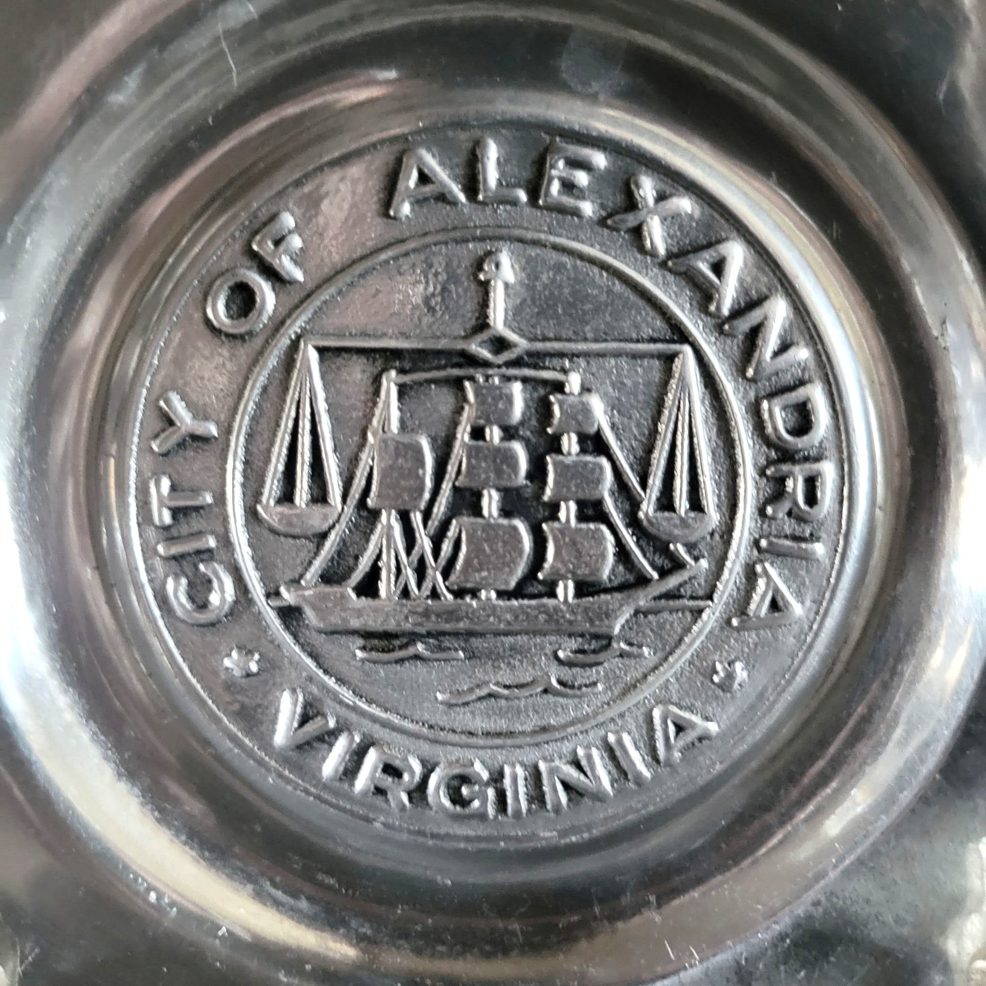 City Of Alexandria Virginia Seal Pewter Trinket Dish Vintage RWP Wilton Armatale