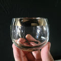 Vintage 1950s Roly Poly Glass With Silver Band 5 Oz, Vintage Barware / Drinkware